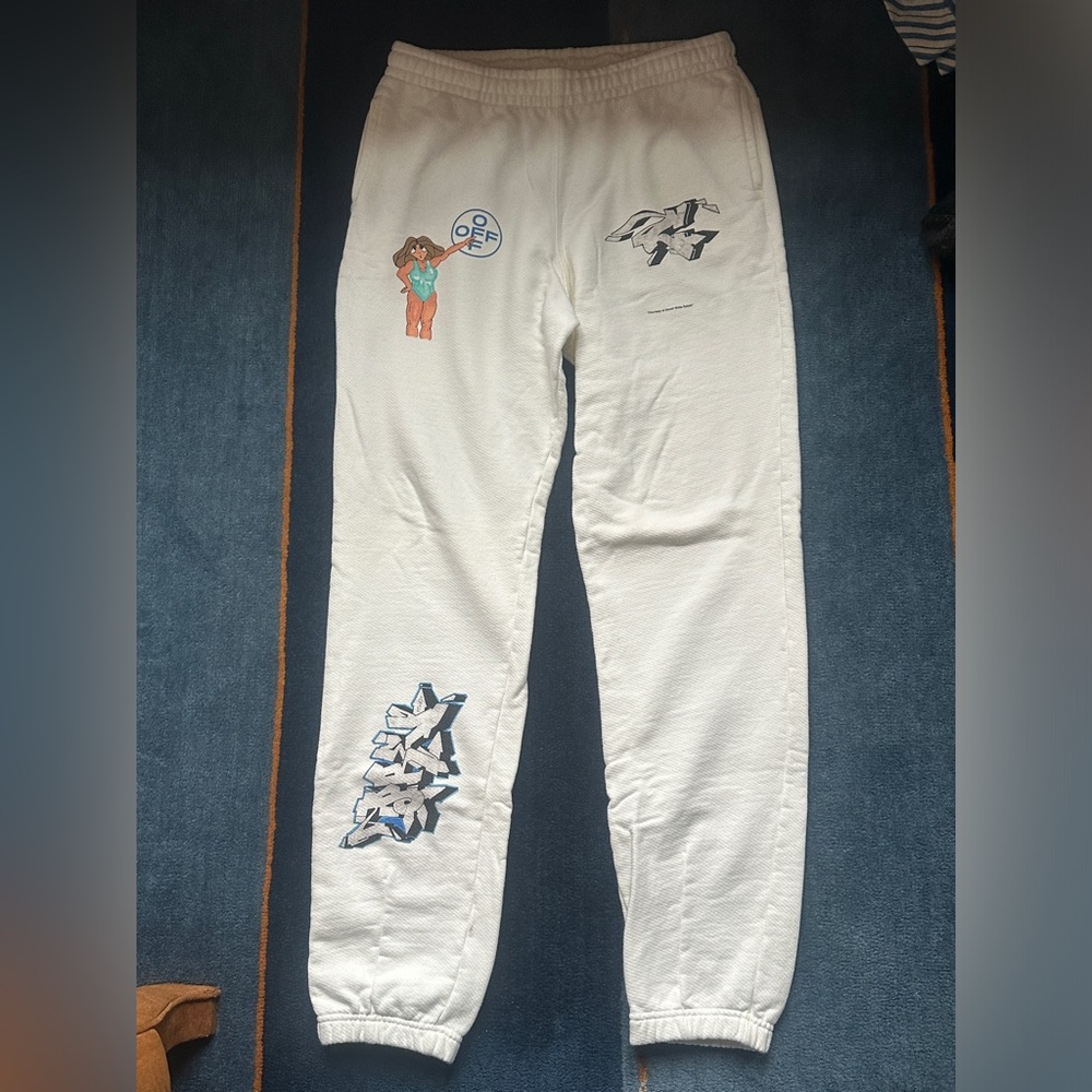 Off-White Kids Cream Graphic Joggers